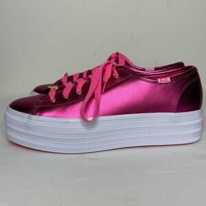 Keds x Barbie Metallic Pink Triple Kick Platform Sneakers Womens 9 Barbiecore
